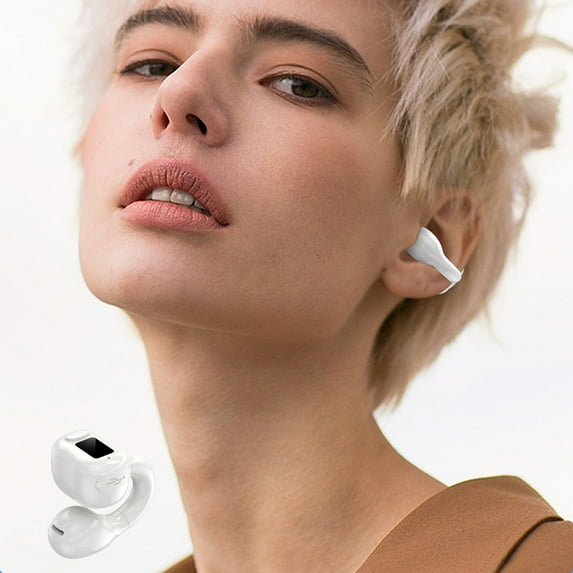 Latrodar Ear-Clip Headphones Bluetooth 5.3 Open Ear Clip Budget-Friendly h Headset For Travel White Home Tools