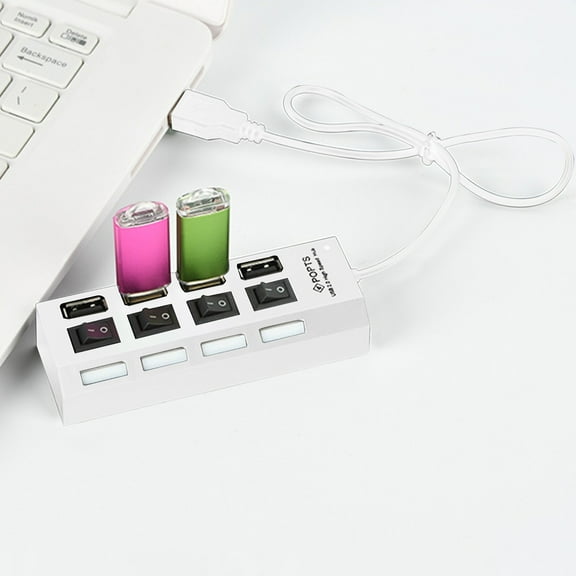 Latrodar USB HUB 2.0 4 Port Multiple Expander With Affordable&High-Quality Computer Accessorie White Home Tools