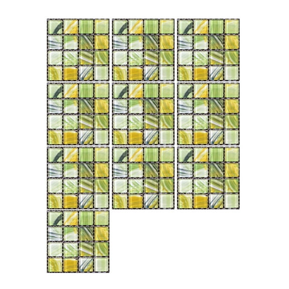 Latrodar 1Set 10pc Self-Adhesive Tiles Sticker 3D Peel And Tiles Wall Sticker Kitchen Bathroom Wall Sticker DIY Wall Stickers For Home Living Room Bedroom B Cr