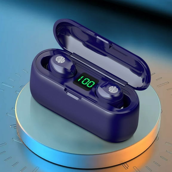 Latrodar 2023 Mini Twins Wireless Headset Bluetooth 5.1 Creative s With Charging Case Dark Blue 3.2x2 Inch Home Decor