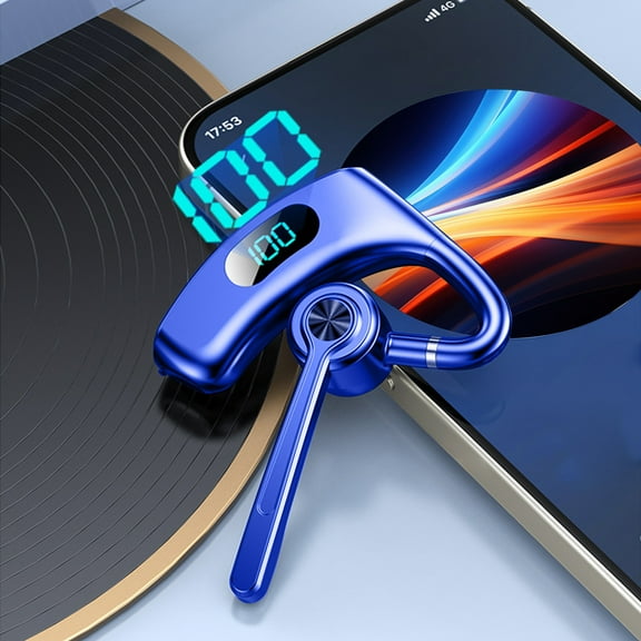 Latrodar Business Bluetooth Earphones Wireless Ear Hanging Non In Ear Creative ry Long Battery Life Blue 4.52x3.68 Inch Home Gadgets