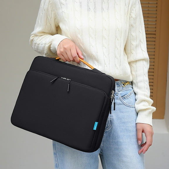 Latrodar Laptop Bag 15.6-inch Portable And Comfortable Laptop Bag Safe&Non-Toxic terproofs Laptop Bag Black 15.8x11.6 Inch Home Gadgets