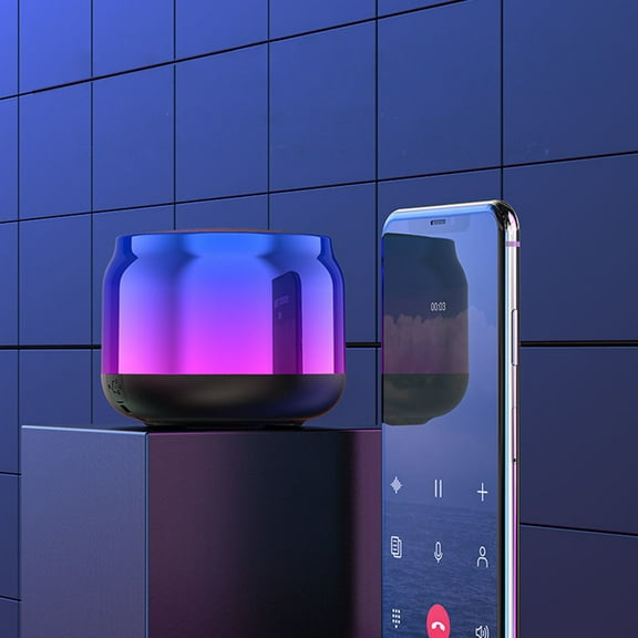 Latrodar New Mini HIFI Speakers Fitness Sports Outdoor Desktop Portable Tandem-S Creative ound 9D Stereo Field Multicolor 3.4x3.4 Inch Home Gadgets