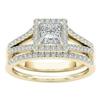 Latrodar Womens Rings 2-in-1 Set Detachable Shiny Budget-Friendly Rings Inlaid Zircon Gold 2x1.6 Inch Skincare