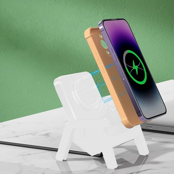 Latrodar 15W Wireless Fast Charging Phone Bracket. Detachable Small Chair Wireless Sturdy nd Android Universal White 4.8x4 Inch Home Gadgets