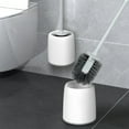 Black and Friday Deals DPTALR White PVC Toilet Brush Bristle Dead Spots