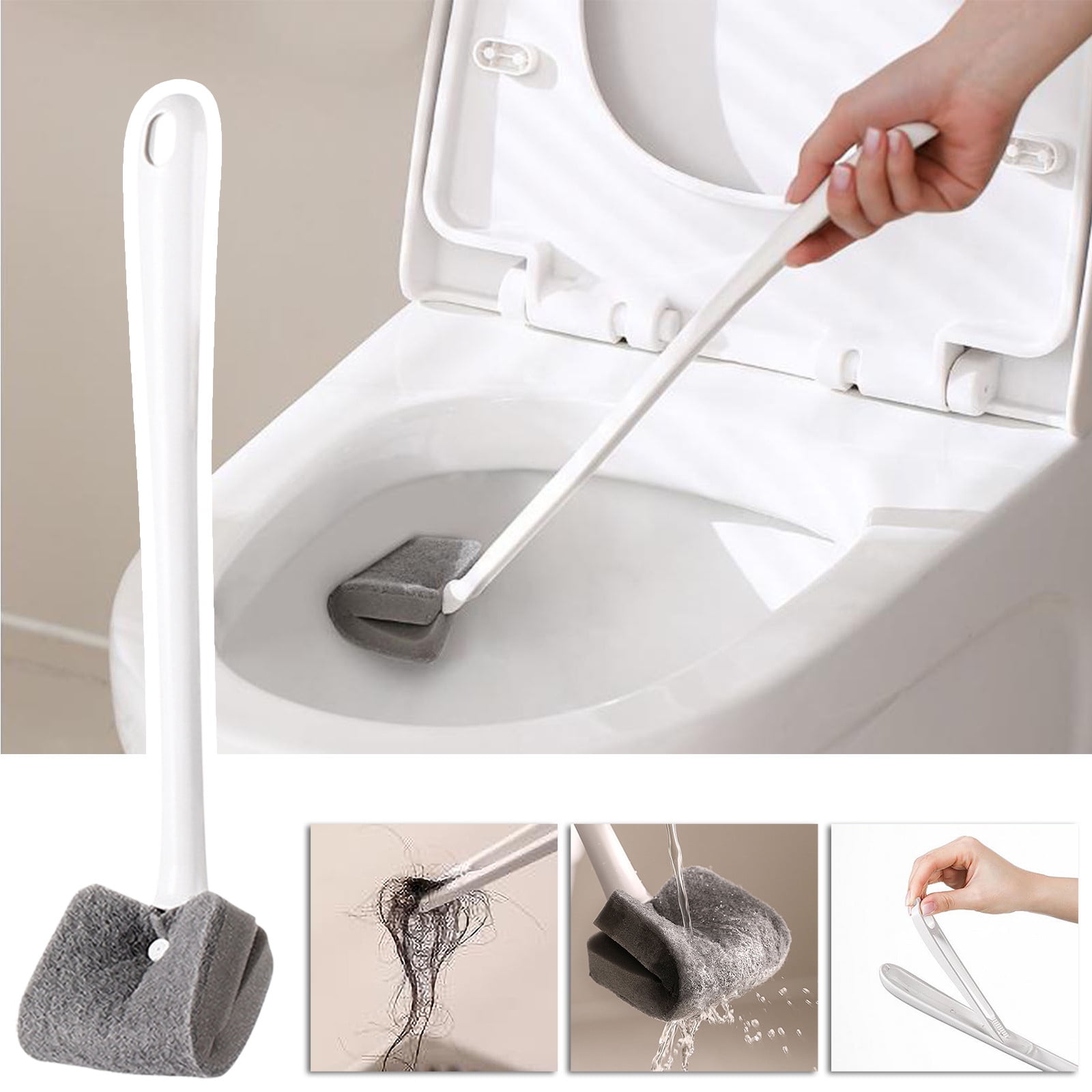 Black and Friday Deals DPTALR white Plastic Toilet Brush Bristle Dead