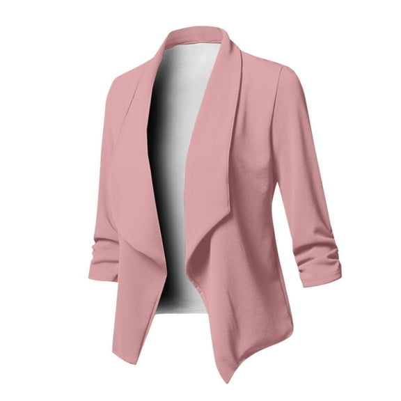 EGNMCR Blazer Jackets for Women Open Front Long Sleeve Work Office Casual Blazers Work Office Suit Dressy Lightweight Jackets Outfits Fall Winter