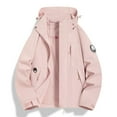 thumbnail image 1 of EGNMCR Women's Waterproof Rain Jacket Lightweight Raincoat Hooded Hiking Jacket SoftWindbreaker with Pockets Fall Winter, 1 of 3