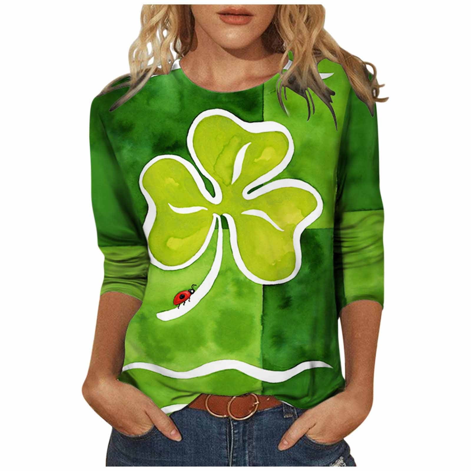 Amtdh Women's T Shirts St. Patrick's Day Printed Pullover Teen