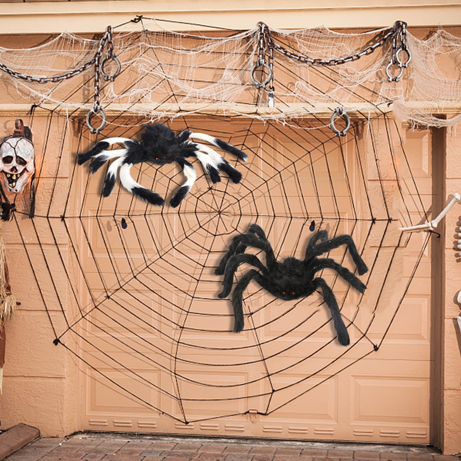 Halloween Giant Spider,Large Spiders Halloween Decorations,Black Soft Hairy  Scary Spider Realistic,Large Spider Props for Party Creepy Halloween Decor,30cm  luau party decorations - Walmart.com, image size:1600x1600
