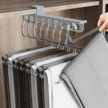 Iumwxz Household Pull-Out Slide Rail Pants Rack Wardrobe Storage Saves Space without Punching Installation Pants Rack Telescopic Bracket with Adhesive 10ml Christmas Gifts