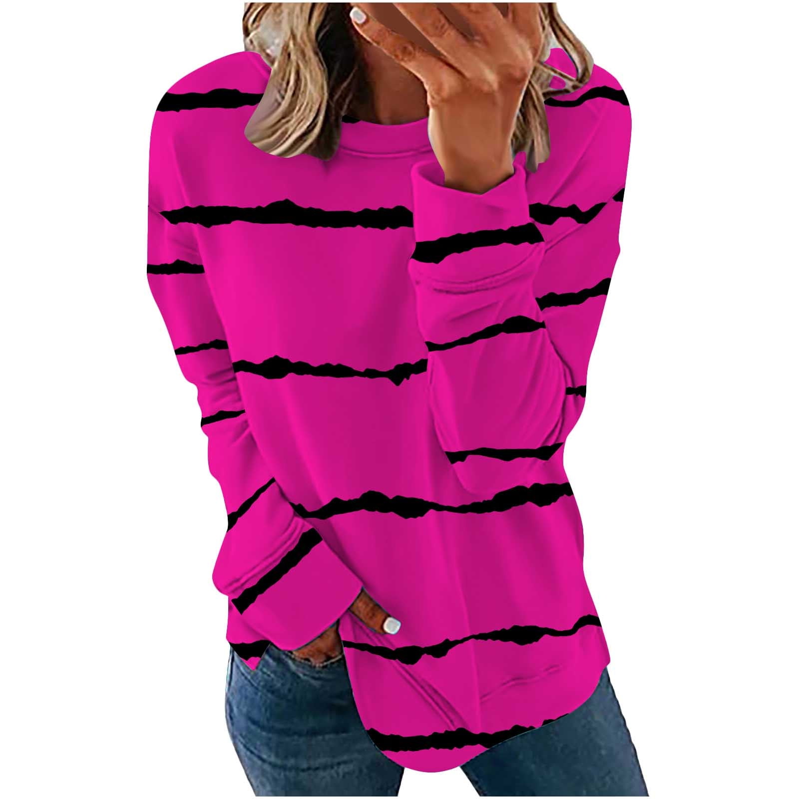 Hueook Sweatshirts for Women Plus Size Long Sleeve Zipper Printed ...