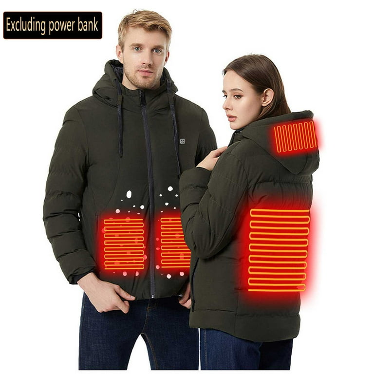 Black and Friday Deals Idoravan Heated Jackets for Women Clearance USB Intelligent Constant Temperature Heated Windproof Plus Size Coat for Men and
