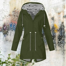 Army green women's rain jacket sales