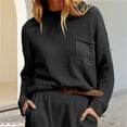 thumbnail image 1 of Idoravan Sweaters for Women Fall Women's Sweater Women's Round Neck Long Sleeve Pocket Knitted Shirt Lazy Style Sweater, 1 of 6