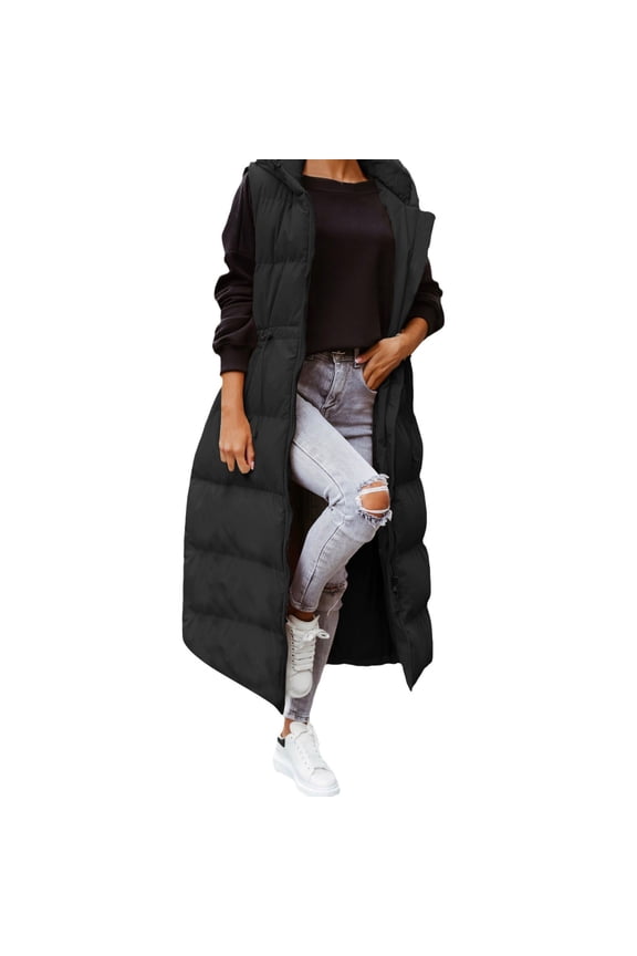 Plus Size Puffer Jacket Women Women's Outerwear Down Cotton Mid-length Padded Long Sleeve Hooded Stand Cotton-padded Collar Coats Plush Coat Top Plus Size Casual Pockets