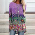 thumbnail image 1 of Abcnature Oversized Plus Size Women Casual Loose Long Sleeve Tops T Shirts Autumn Winter Print High Low Hem T-shirt Ladies Raglan Shirt Tops Pullover Tee Purple XXL, 1 of 6