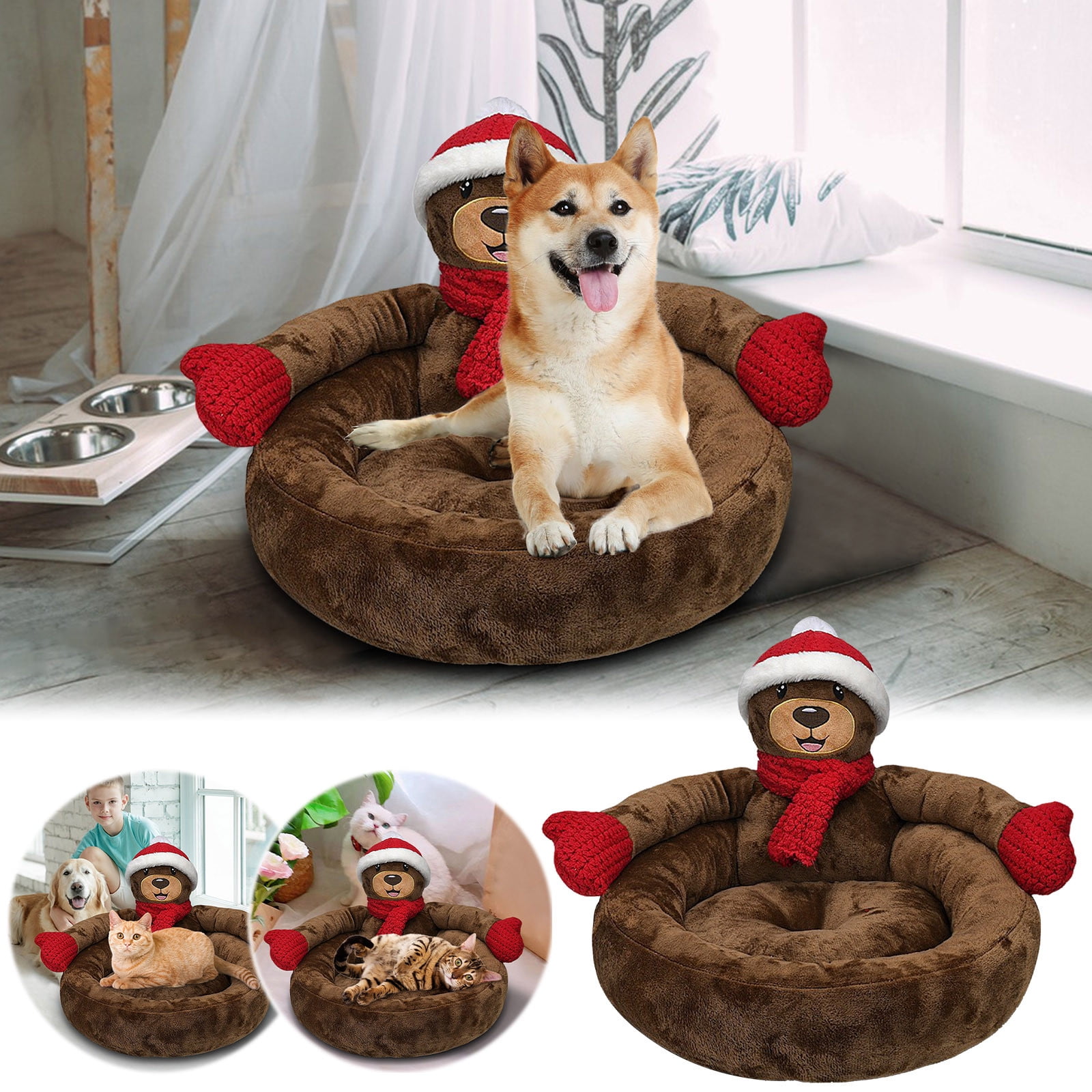Black and Friday Deals Shldybc Christmas Cat Bed for Indoor Cats, Cute