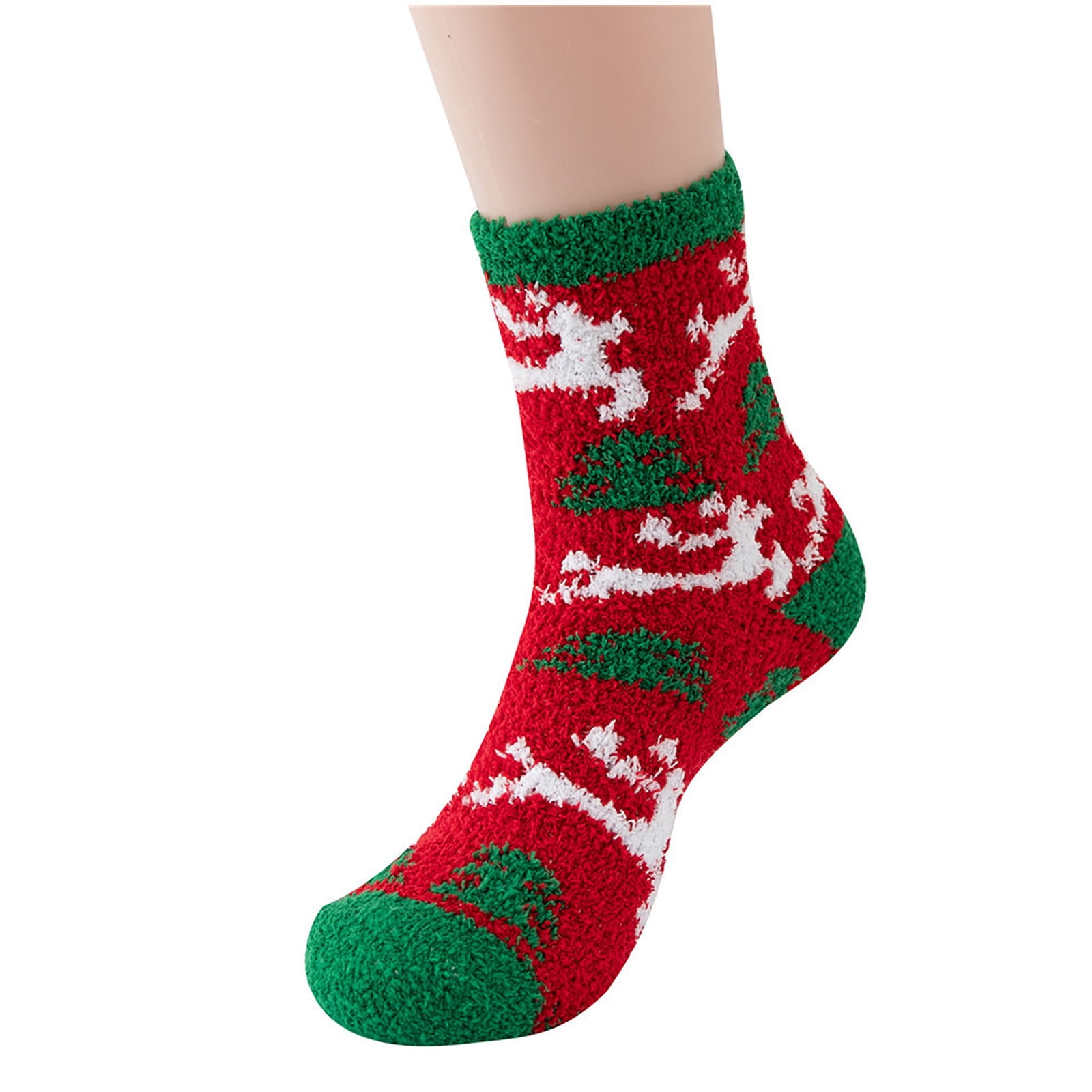 Black and Friday Deals! Umfun Christmas Fuzzy Socks for Women Snow Printed Athletic Indoor Socks