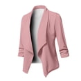 thumbnail image 1 of Usmixi 2023 Winter Womens Blazer Coat Cropped Blazer Coat for Women Plus Size Lapel Business Suit Cardigan Long Sleeve Lighweight Open Front Short Outwear Jacket Up to 65% off, 1 of 5