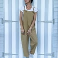 thumbnail image 1 of Usmixi Jumpsuits for Women Dressy Plus Size Casual Spaghetti Strap Lightweight Jumpsuits Overalls with Pocket Summer Square Neck Sleeveless Solid Long Formal Rompers Khaki xxxl, 1 of 7