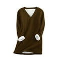 thumbnail image 1 of LEAVINGSUO Winter Clothes Woman Fashion Women's Comfortable Large Loose Raglan Top Thickened and Velvet Lamb Wool Warm Underlay, 1 of 4