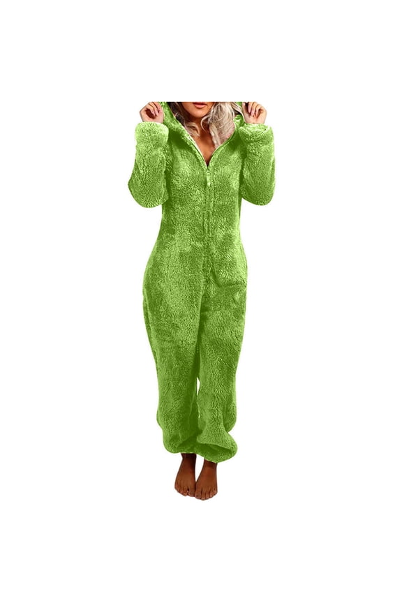 Womens Pants Summer Women Long Sleeve Hooded Jumpsuit Pajamas Casual Winter Warm Rompe Sleepwear