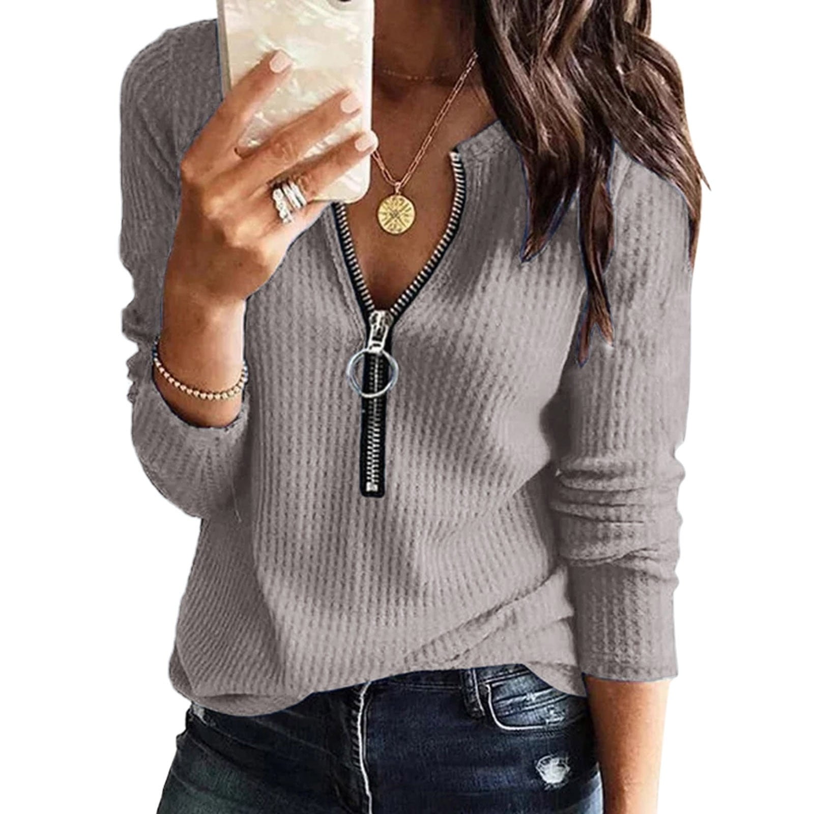 LuckyMore Womens Long Sleeve Tunic Sweatshirt With Pockets Casual Loose Pullover Sweater Dress Fall Sweatshirts For Women Army Green L