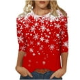 thumbnail image 1 of gakvbuo Ugly Christmas Sweatshirt For Women Funny Christmas Graphic Tee 3/4 Sleeve Work Business Blouse Tunic Tops Crewneck Sports TShirts Pullover Sweatshirt Petite Tops For Women Gifts for Christmas, 1 of 1