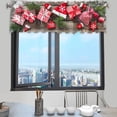 thumbnail image 1 of kkbbma Under $5 Christmas Window Valance Winter Flowers Window Treatment Merry Christmas Rod Pocket Curtain Valance, Xmas Flower Kitchen Valance for Bathroom Cafe, 1 of 5