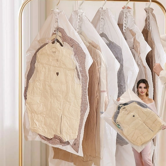 kkbbma under $5 Hanging Vacuum Storage Bags Vacuum Compression Bags For Hanging Clothes Down Jackets Vacuum Storage Bags Vacuum Sealed Bags For Coats D-ustproof Garment Bags
