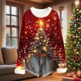 thumbnail image 1 of GaThRRgYP Soft Fuzzy Women's Pullover Fall Tops,Ladies' Christmas Fashionable Loose Casual Long Sleeved Shoulder Sleeves with Hooded Pockets Hoodie Top Red S, 1 of 7