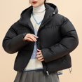 thumbnail image 1 of Black*Friday Sale ChaoHeng Womens Puffer Jacket Women's Solid Color Parka Cotton Jacket,Waterproof Windproof Outdoor Hooded Fleece Lined Long Sleeve Coat, 1 of 4