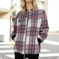 thumbnail image 1 of Black*Friday Sale Chaoheng Jackets for Women Women's Plaid Striped Mid-Length Jacket,Long Sleeve Zip Up Coat with Pockets, 1 of 5