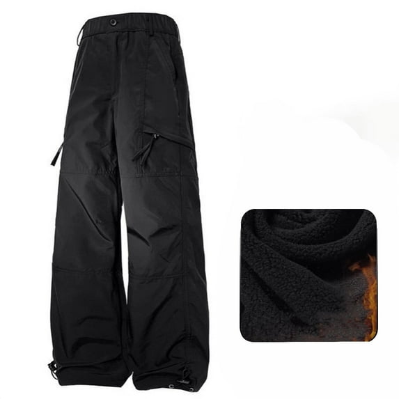 Black**Friday Sale Chaoheng Sweatpants Women Women's Insulated Fleece-Lined Cargo Pants,Windproof Water-Resistant Outdoor Pants