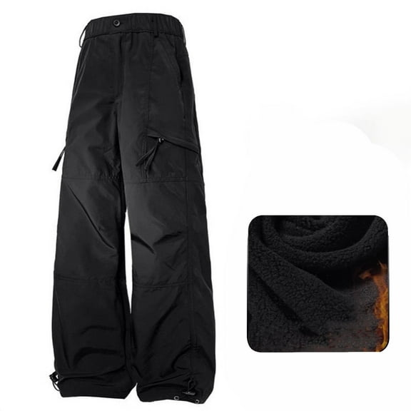 Black**Friday Sale Chaoheng Winter Pants for Women Women's Insulated Fleece-Lined Cargo Pants,Windproof Water-Resistant Outdoor Pants