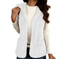 thumbnail image 1 of Chaoheng Womens Vests Outerwear Women's V-Neck Faux Shearling Vest,Lamb Wool Plush Sleeveless Jacket, 1 of 9