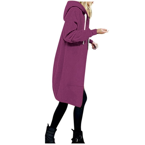 Black and Friday Sale Hoodies for Women Zip Up Knee Length Tunic Hoodie Casual Long Sleeve Sweatshirts Fall Fashion Hooded Jackets Pocket Gifts Christmas Gift