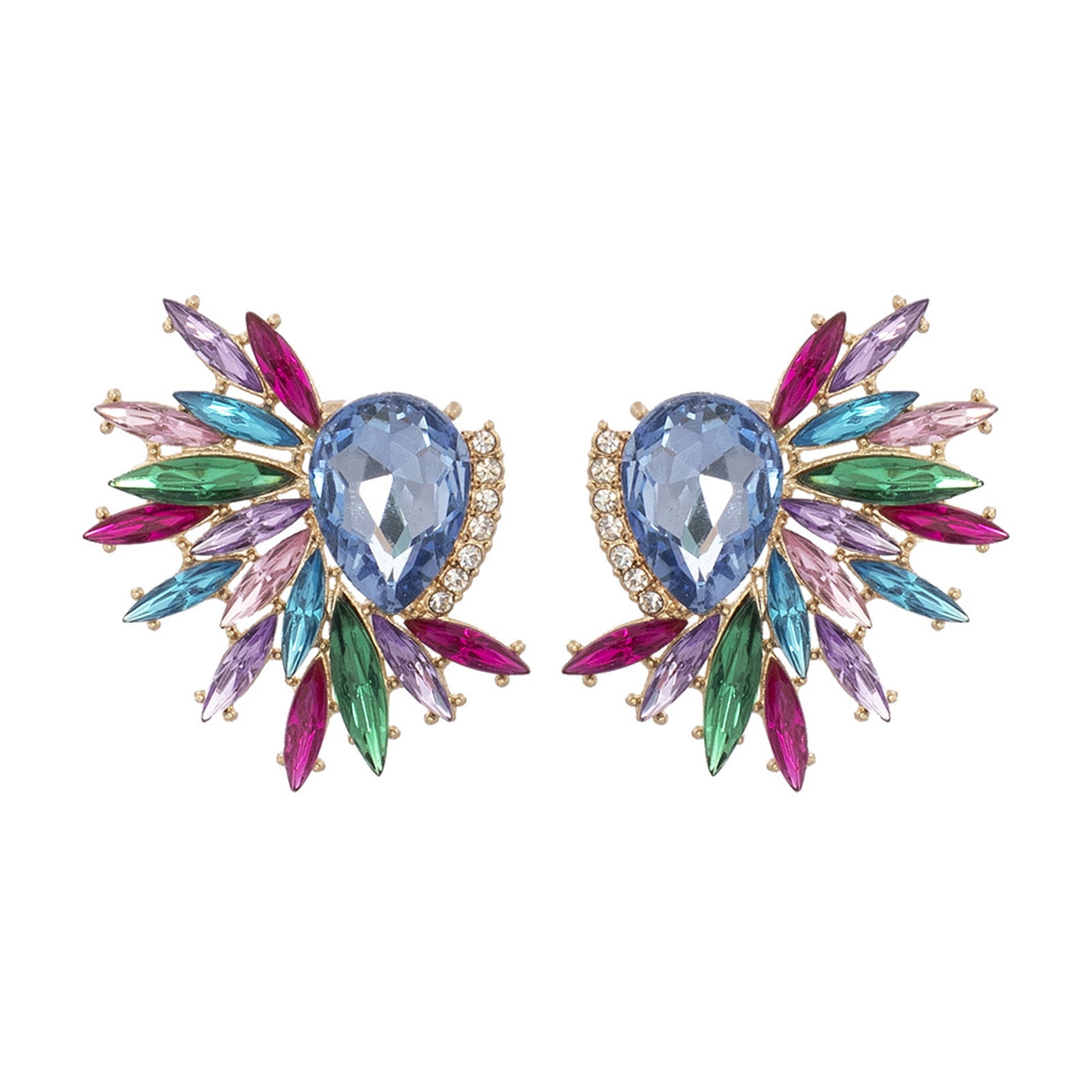 Black and Friday Sales 2024 2packs Earrings,Vintage Rhinestone