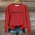 thumbnail image 1 of Xqxayjr Womens Plus Size Long Sleeve Sweatshirt Oversized Tunic Pollover MAMA Letter Printed Comfy Sweatshirts Lightweight Crewneck Tops Fall Clothes, 1 of 3