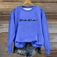 thumbnail image 1 of Xqxayjr Womens Plus Size Long Sleeve Sweatshirt Oversized Tunic Pollover MAMA Letter Printed Comfy Sweatshirts Lightweight Crewneck Tops Fall Clothes, 1 of 3