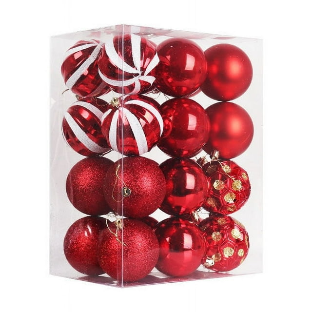 Black of Friday Sales! kkbbma 24Pcs Christmas Balls Ornaments for Xmas