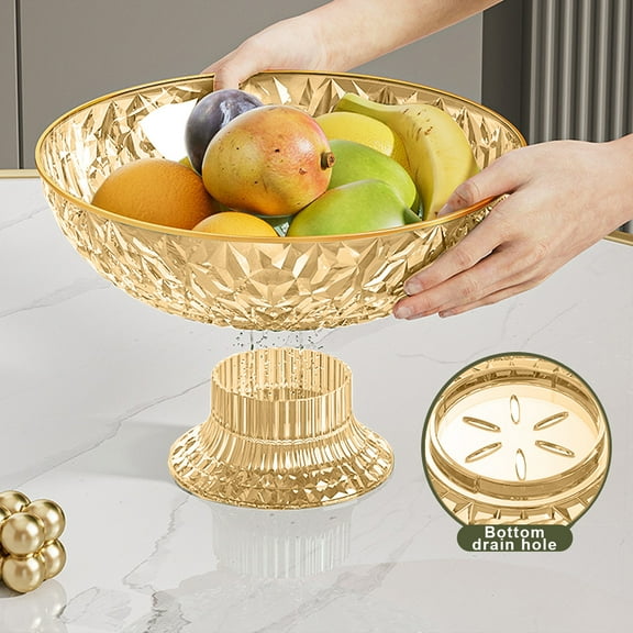 kkbbma Fruit Bowl Fruit Plate Decorative Serving Bowls with Draining Holes Detachable Base Fruit Bowl For Table Countertop Decorative