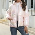 thumbnail image 1 of Black and Friday Save Up under 50% Fayshow0 Women'S Down Jackets & Coats Women's Fashion Glossy Cotton-Padded Jacket Hooded Bread Coat Short Coat Blouse Pink, 1 of 7