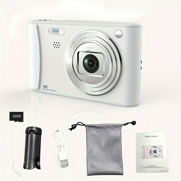 1080P HD Digital Camera - 8x Zoom Vlog Camera with 2.4" LCD | 32GB Card Included | Rechargeable for Photos/Videos/Webcam | Perfect for Teens & Beginners (New Year Gift)