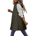 thumbnail image 1 of LEAVINGSUO Womens Coats and Jackets Clearance Womens Fashion Women Warm Pocket Vest Coat Long Jacket Winter Sleeveless Down Parkas, 1 of 5
