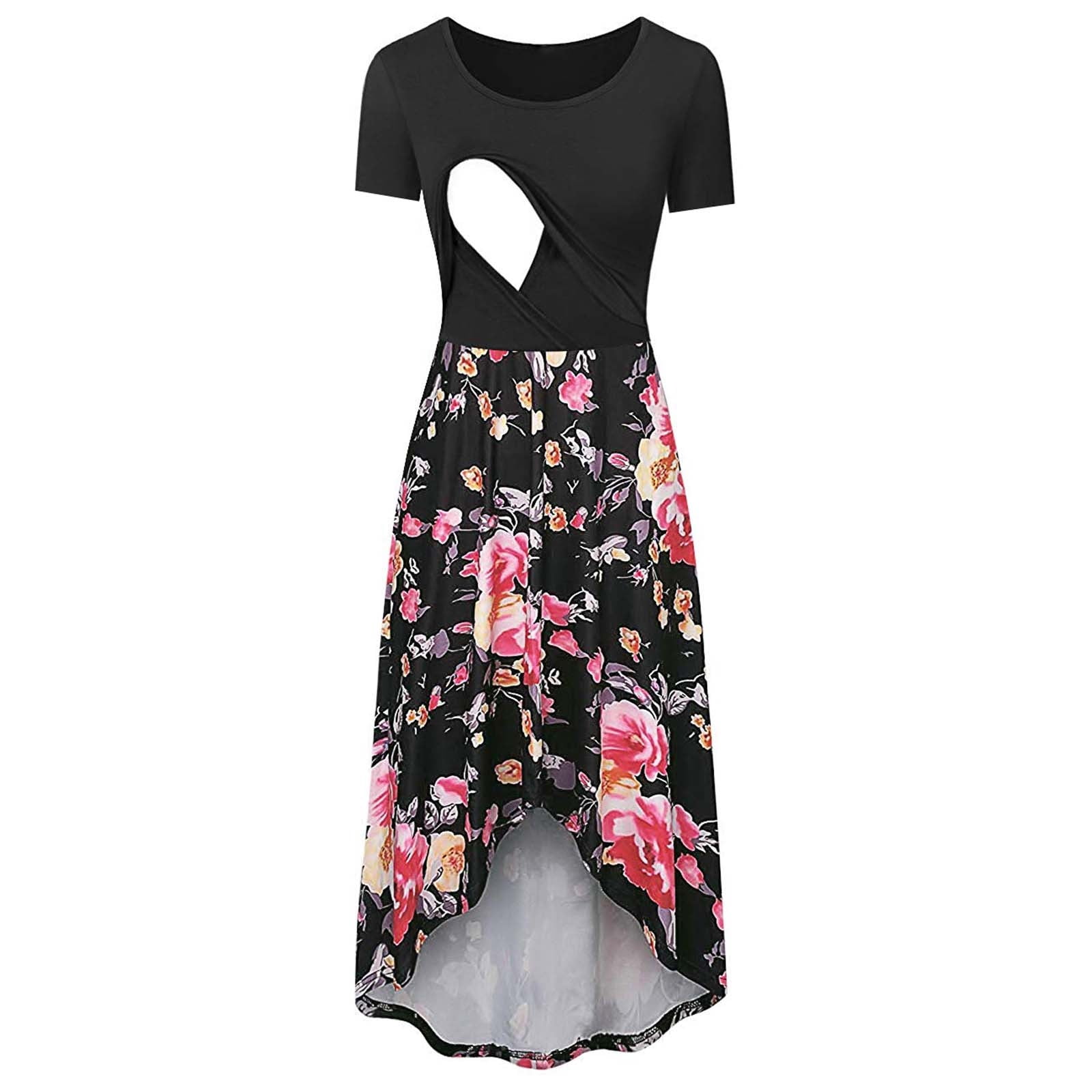 maternity dresses black friday and Womens Clothing under $5 asdoklhq Pregnant Clothes s Women Clothes Printed Maternity Home Wear Breastfeeding Dress JJ's House A-line V-Neck New Arrivals-View All Size:12p 5% Elastane) 153cm total