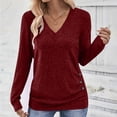 thumbnail image 1 of Black**Friday on Sale ChaoHeng Cozy Sweaters for Women Women's Solid Color V-Neck Pullover Sweater,Casual Loose Long Sleeve Top, 1 of 8