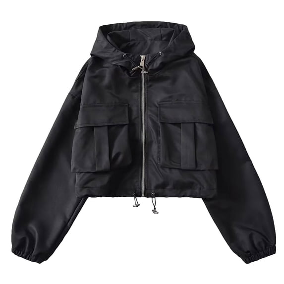 Black**Friday on Sale ChaoHeng Outerwear Jackets for Women Women's Utility Sun Protection Jacket,Hooded Safari Style with Drawstring Hem